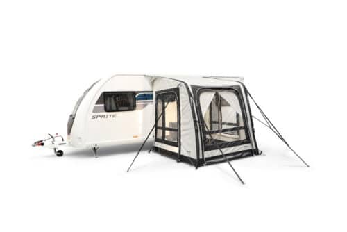 Vango Balletto Air 200 Elements Shield product shot|Vango Balletto Air 260 Elements Shield product shot|Balletto Air 200 Elements Shield pitched on site|Balletto Air 260 Elements Shield on a caravan|Balletto Air 200 ES living area|Balletto Air 260 ES detail|Balletto Air 200 floorplan|Balletto Air 260 floorplan