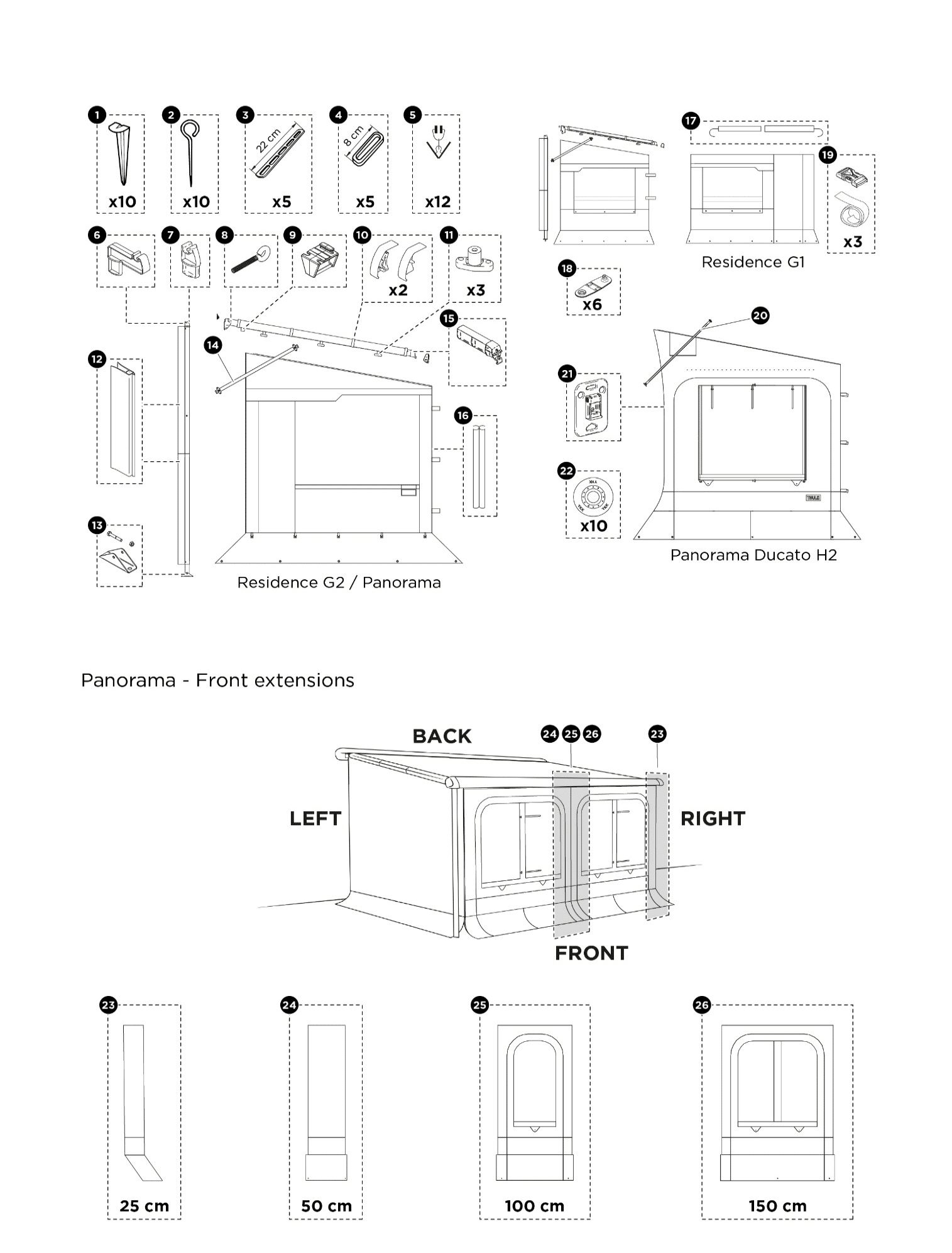 Thule Residence, Panorama & Veduta exploded parts diagram